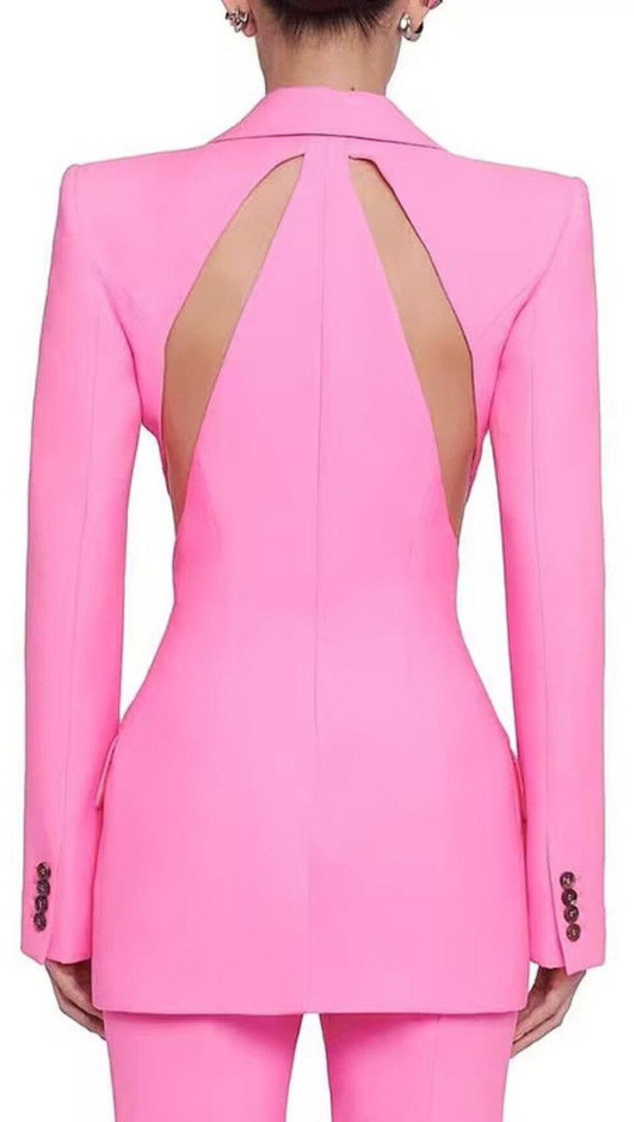 CUTOUT BLAZER SUIT IN PINK