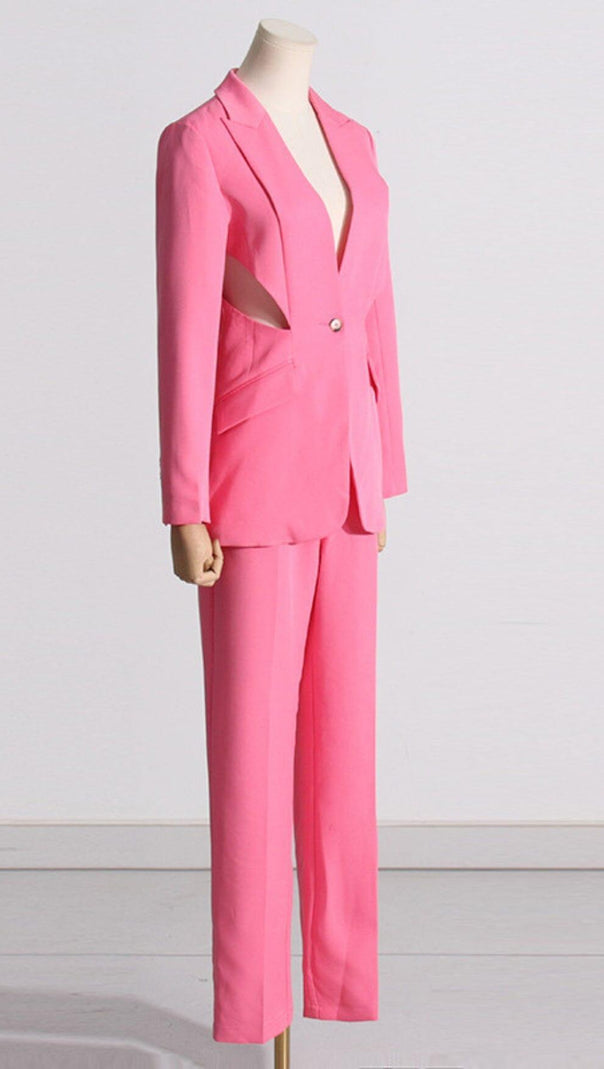AIIZIE CUTOUT BLAZER SUIT IN PINK - product image