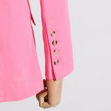 CUTOUT BLAZER SUIT IN PINK