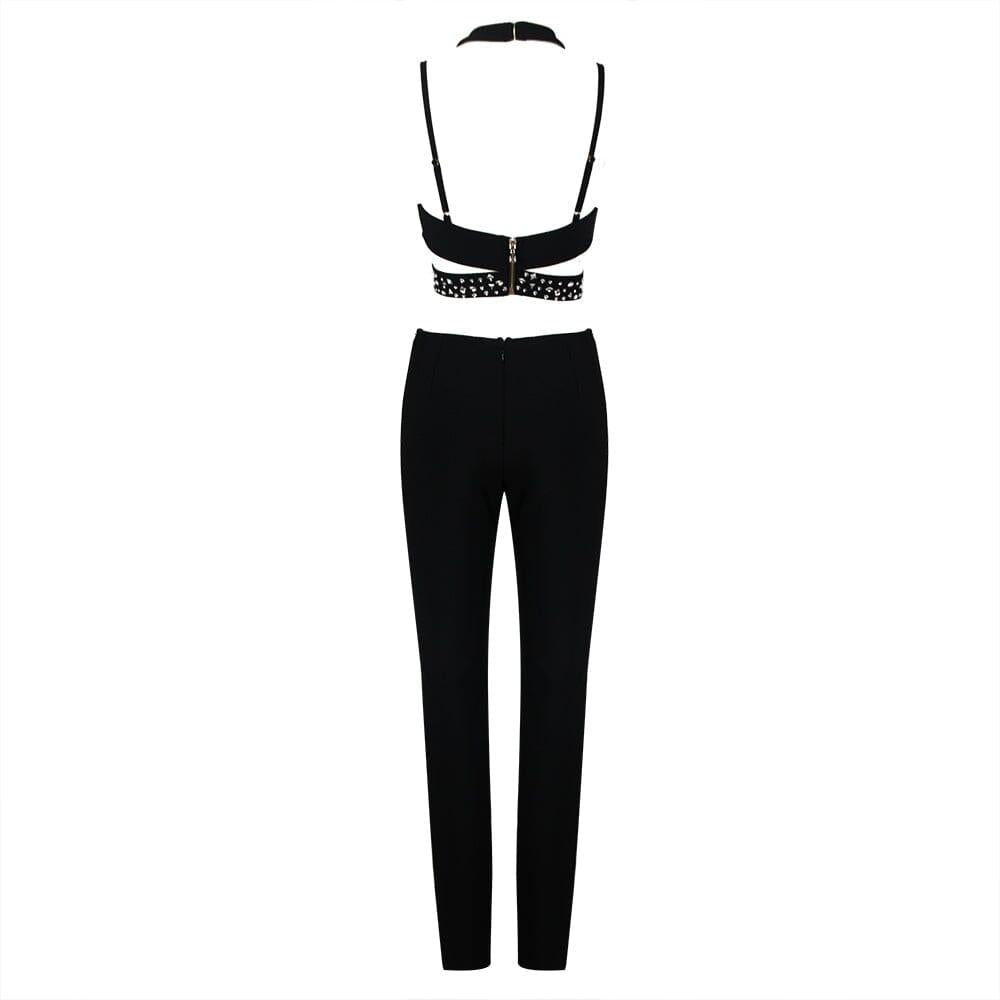 AIIZIE SEQUIN SLEEVELESS CUT OUT JUMPSUIT IN BLACK - product image