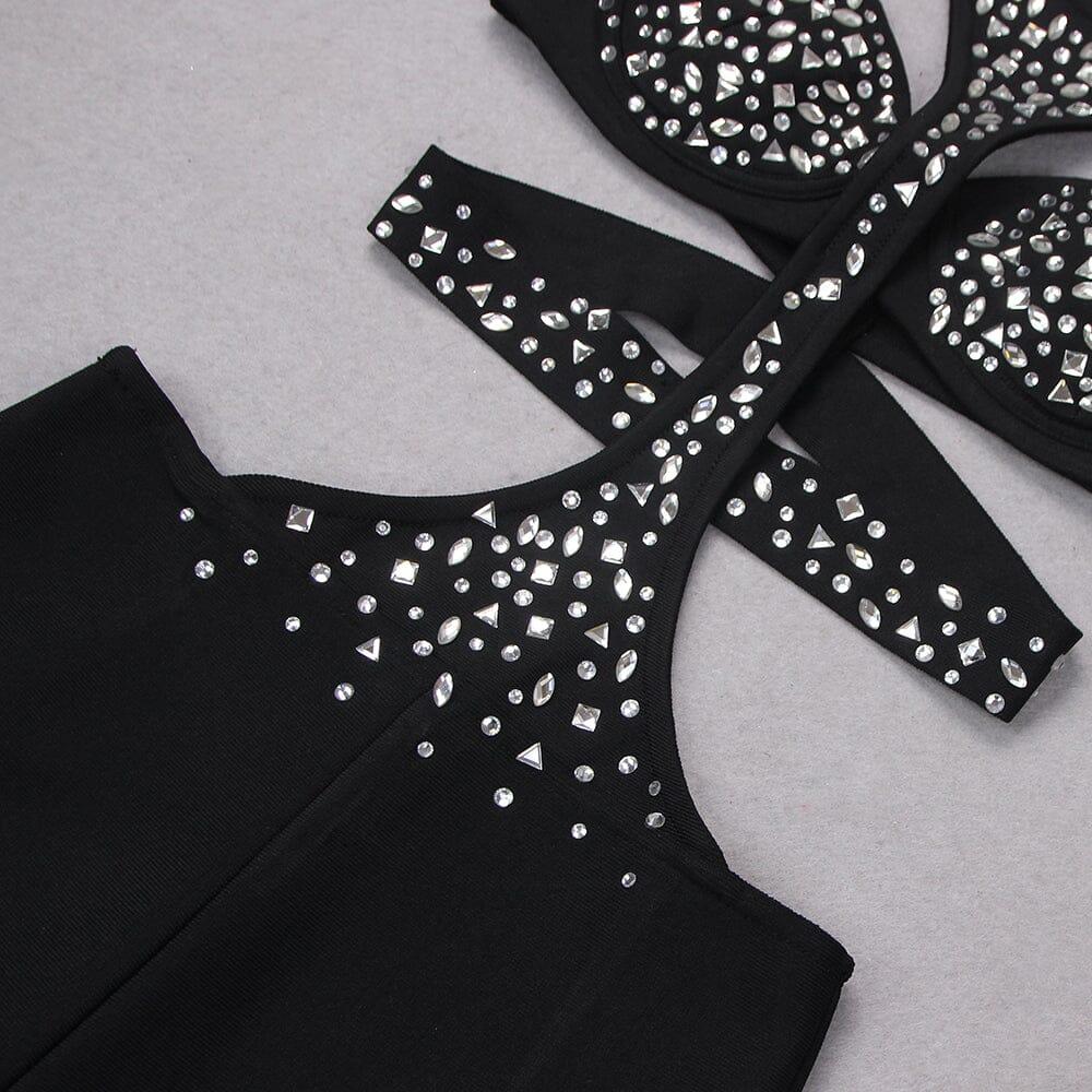 AIIZIE SEQUIN SLEEVELESS CUT OUT JUMPSUIT IN BLACK - product image