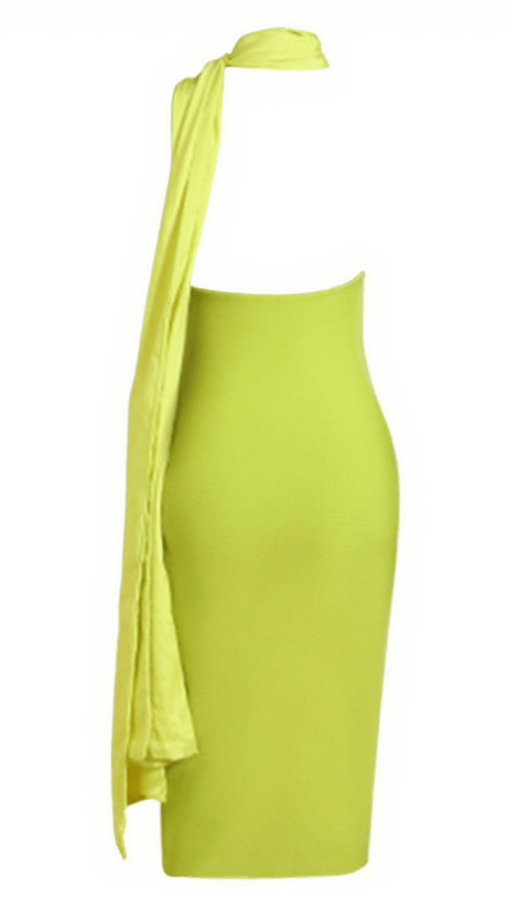 KINGA HALTERNECK BANDAGE MIDI DRESS