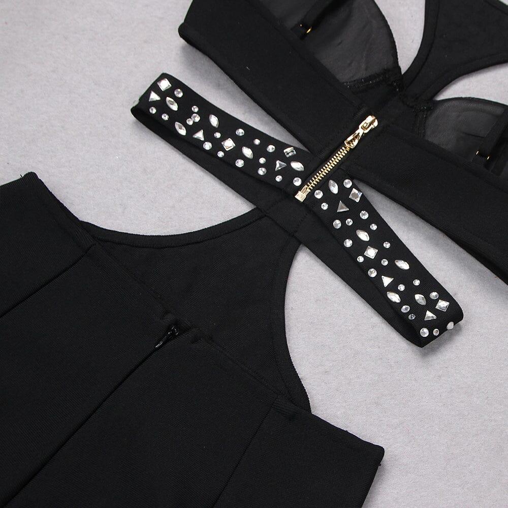 AIIZIE SEQUIN SLEEVELESS CUT OUT JUMPSUIT IN BLACK - product image