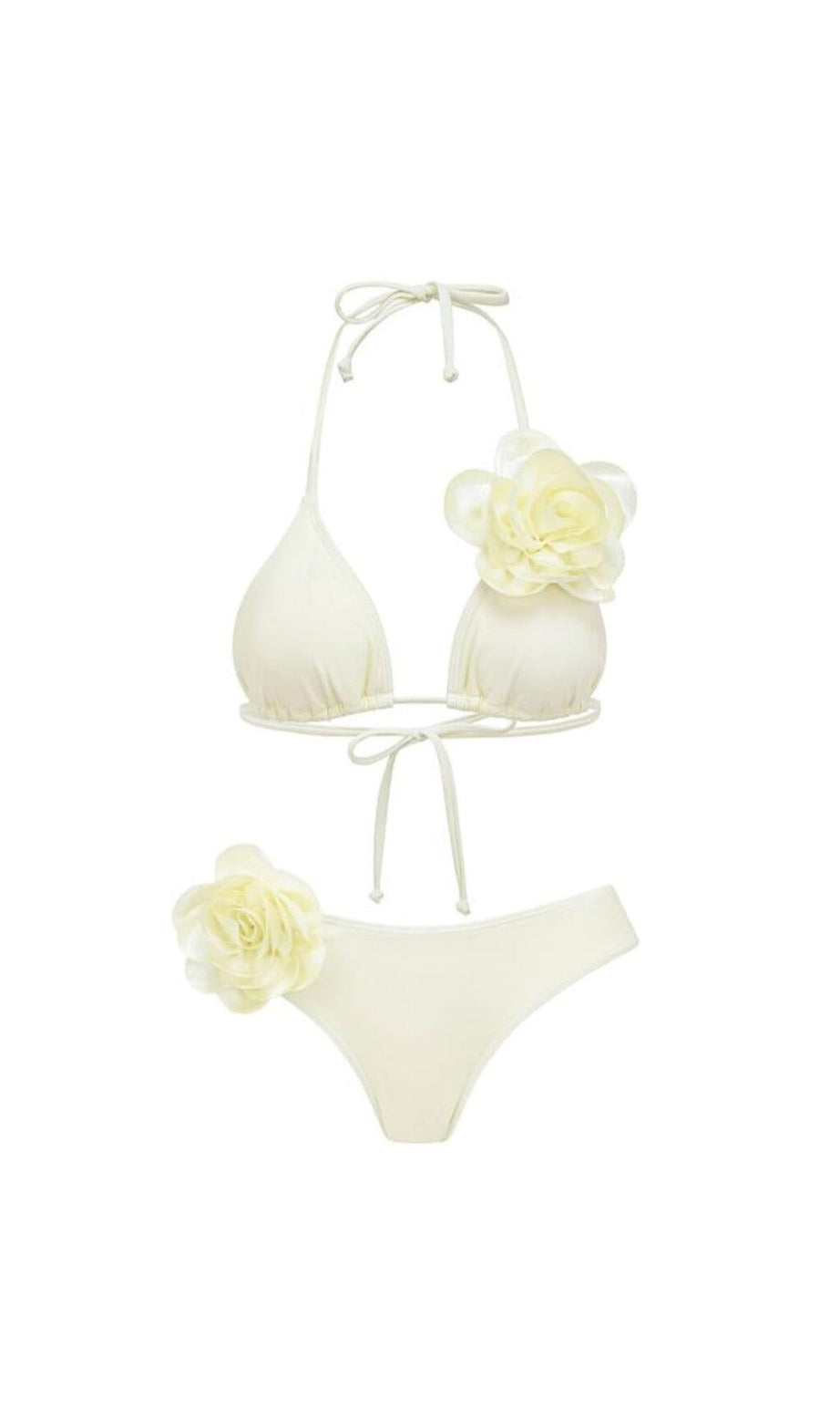 BLUMEN-BIKINI-ANZUG IN WEISS