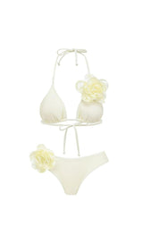 FLOWER BIKINI SUIT IN WHITE