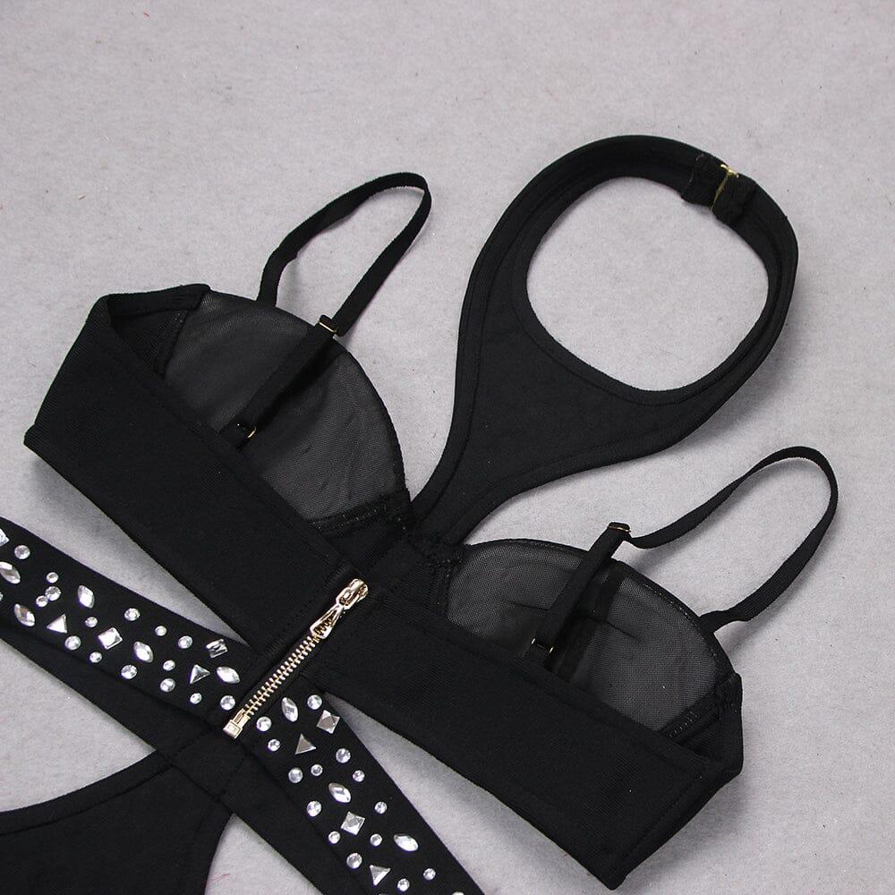 AIIZIE SEQUIN SLEEVELESS CUT OUT JUMPSUIT IN BLACK - product image