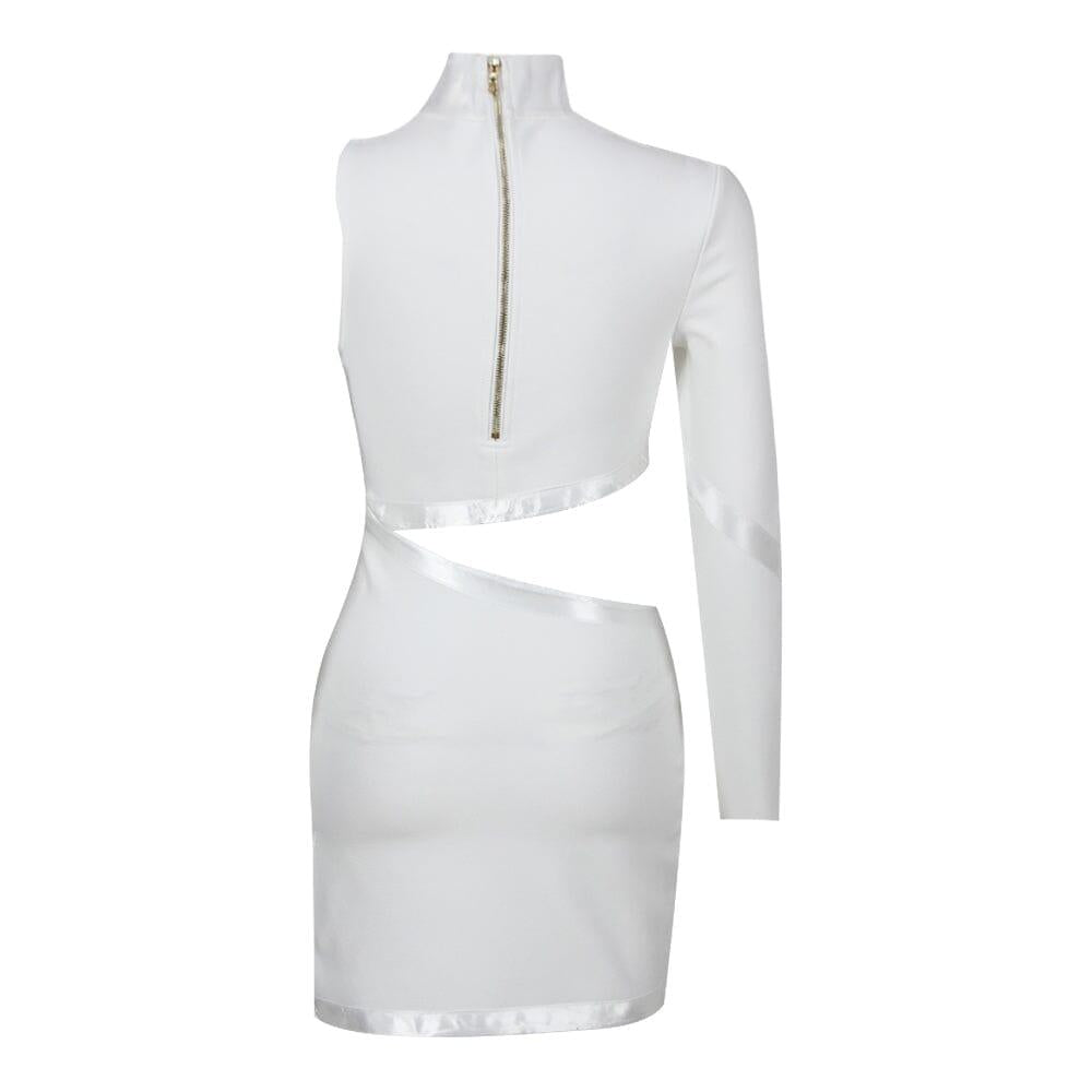 AIIZIE CUT OUT THIGH SLIT MINI DRESS IN WHITE - product image