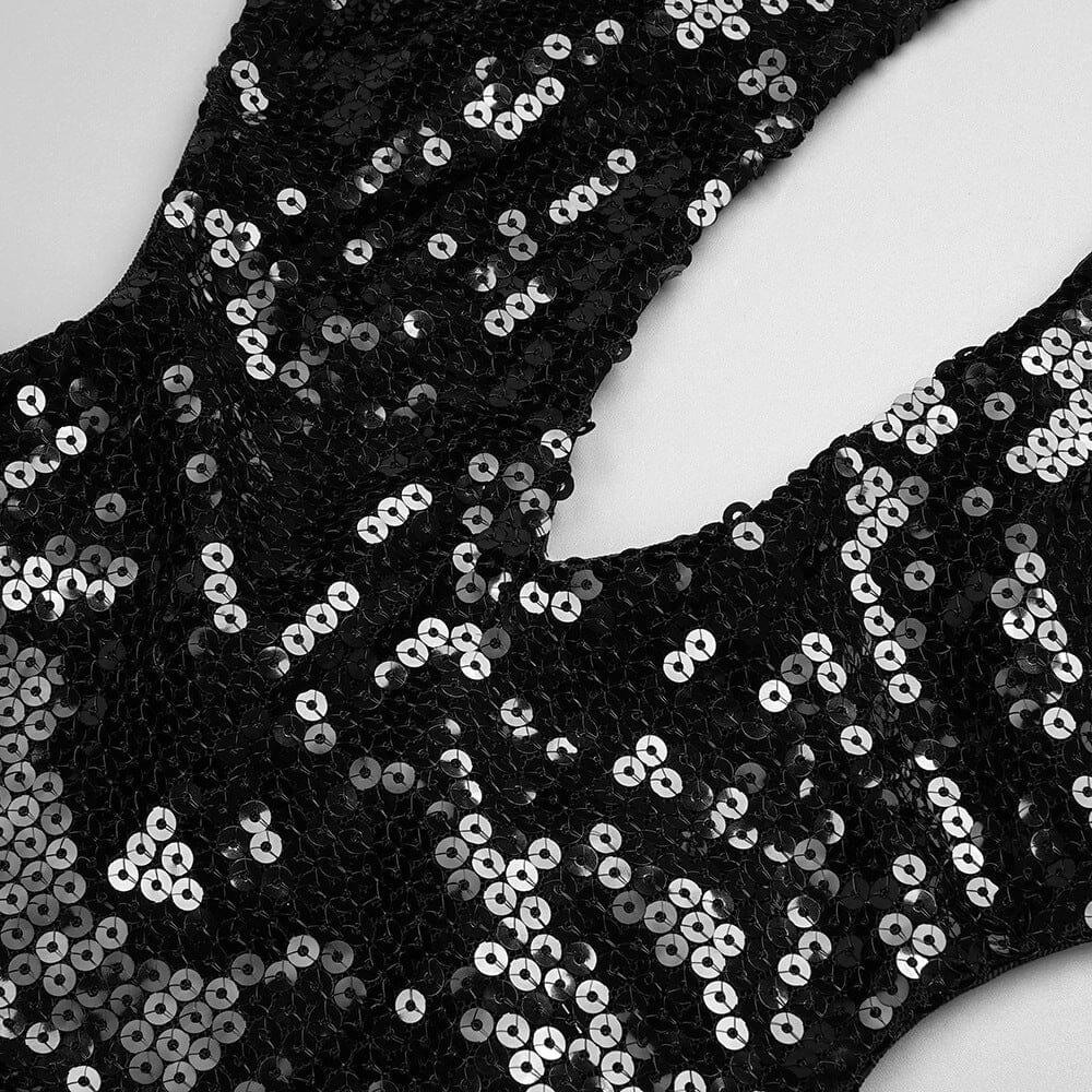 Rückenfreies Maxikleid mit Cut-outs vorn in Schwarz