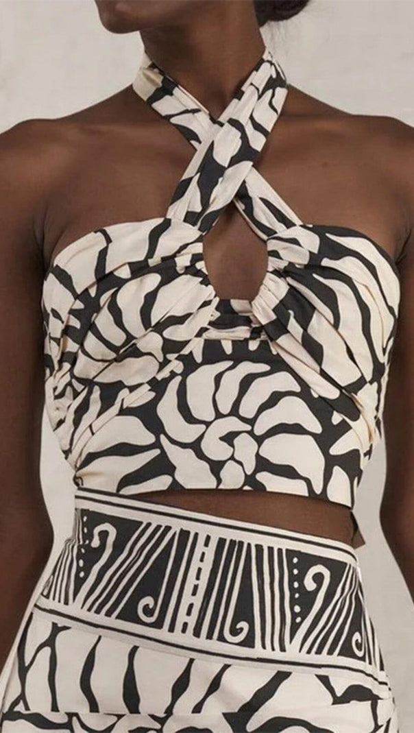 AIIZIE HALTER PRINTED SWIMSUIT - product image