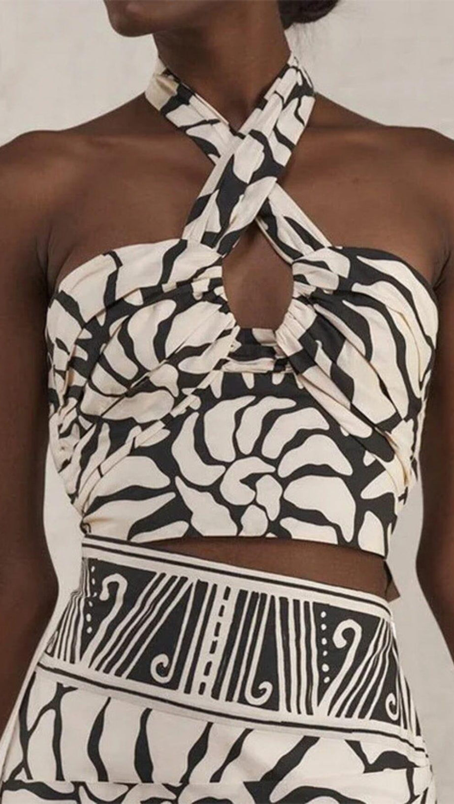 HALTER PRINTED SWIMSUIT