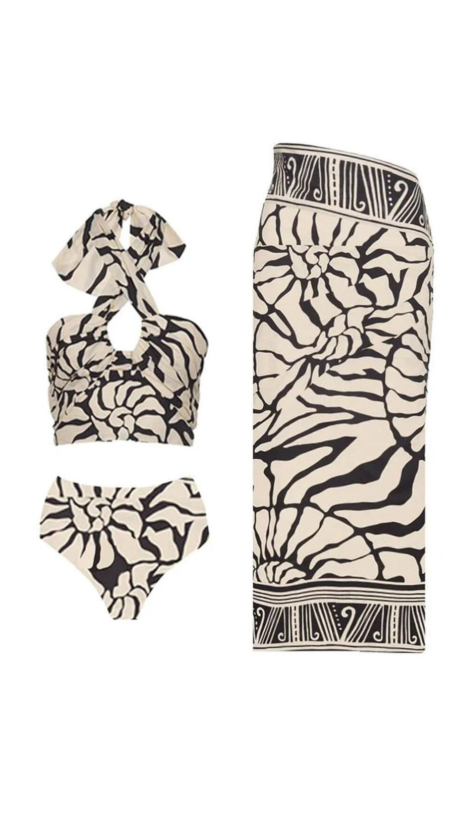 HALTER PRINTED SWIMSUIT