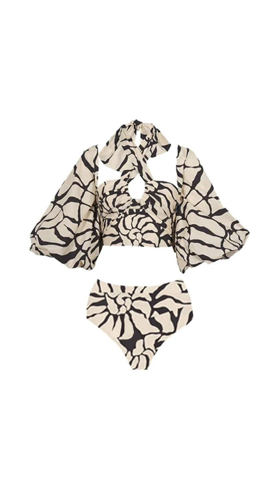 HALTER PRINTED SWIMSUIT