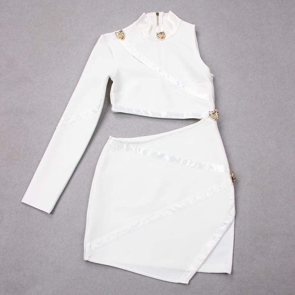 AIIZIE CUT OUT THIGH SLIT MINI DRESS IN WHITE - product image