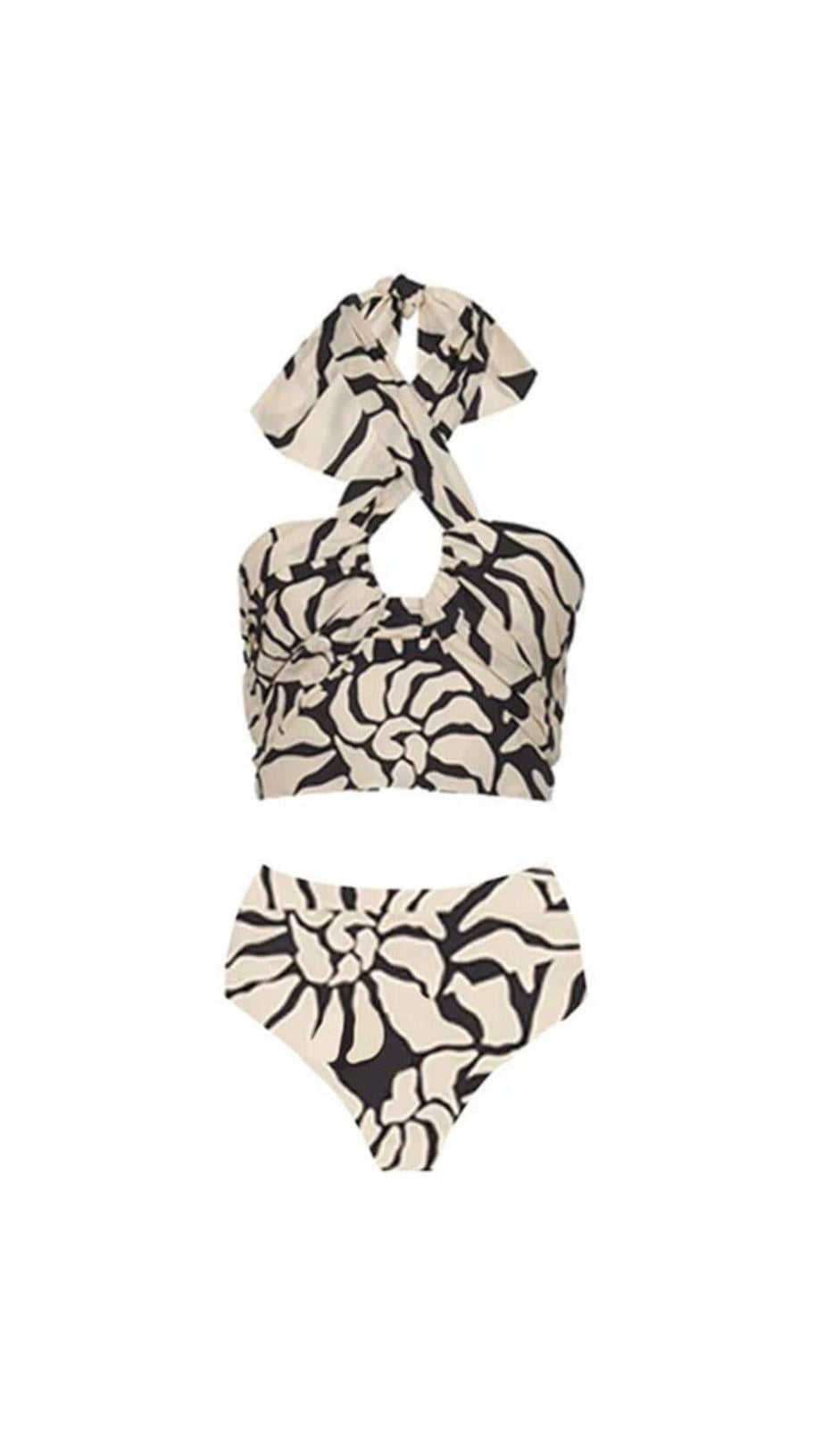 HALTER PRINTED SWIMSUIT