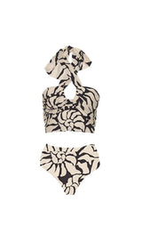 HALTER PRINTED SWIMSUIT