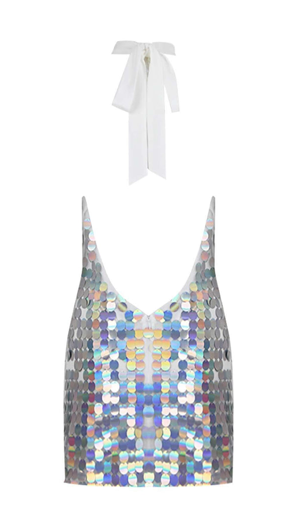 AIIZIE HALTER SEQUIN MINI DRESS IN MULTI-COLOR - product image