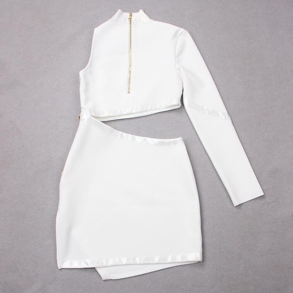 AIIZIE CUT OUT THIGH SLIT MINI DRESS IN WHITE - product image
