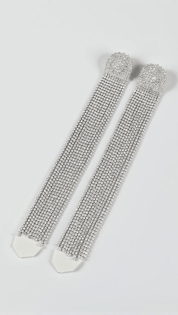 AIIZIE NOLA MULTI DIAMANTE TASSEL EARRINGS - product image