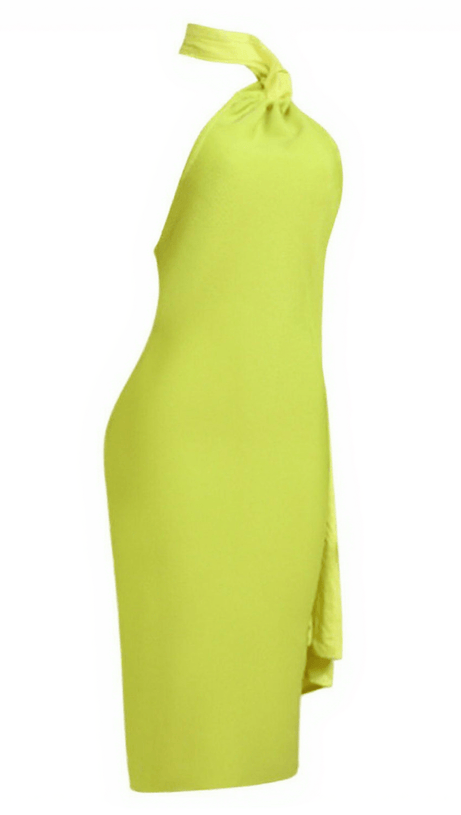 KINGA HALTERNECK BANDAGE MIDI DRESS