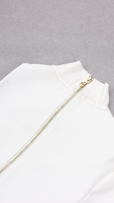 CUT OUT THIGH SLIT MINI DRESS IN WHITE