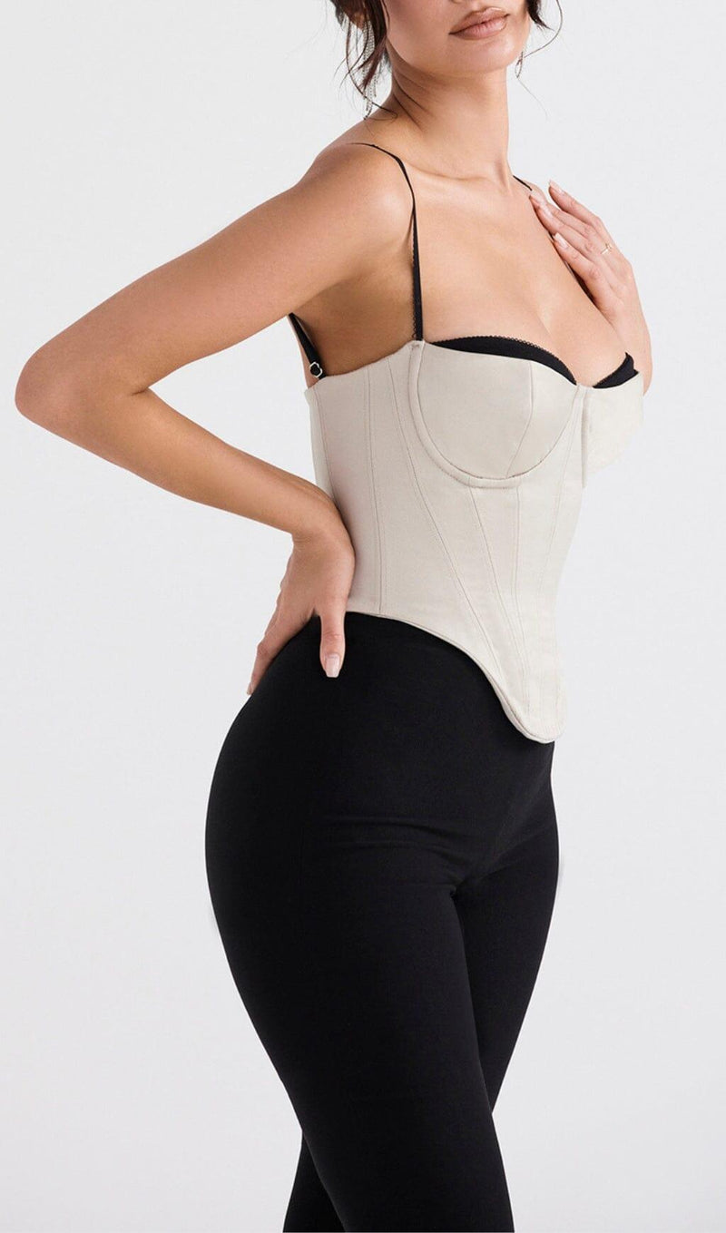 IVORY SATIN UNDERWIRED CORSET