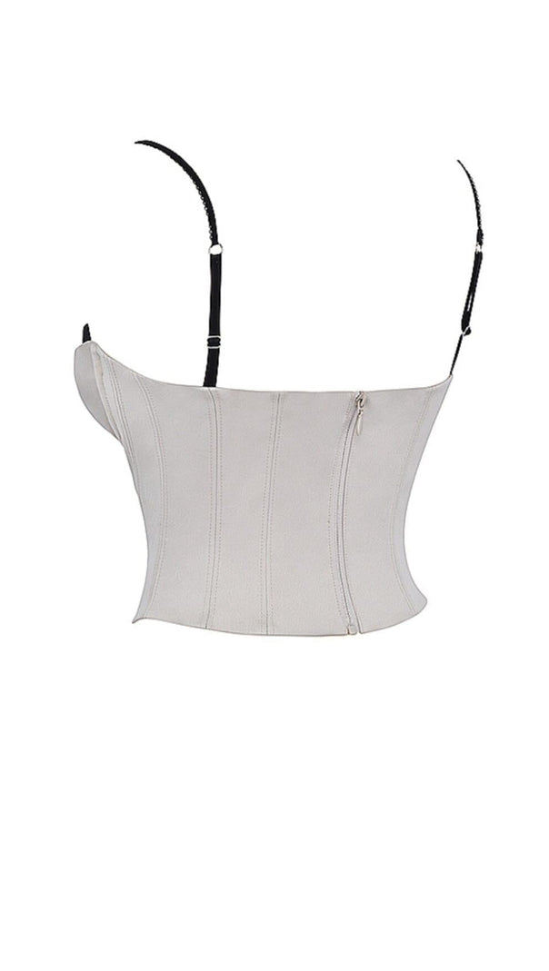 AIIZIE IVORY SATIN UNDERWIRED CORSET - product image