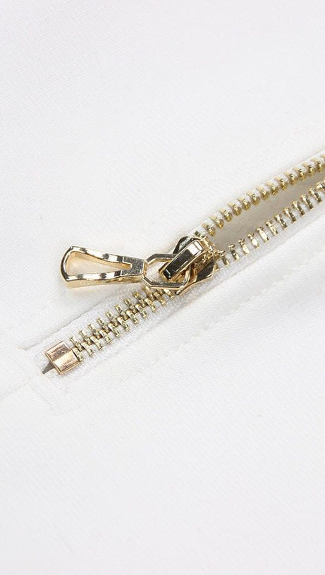 CUT OUT THIGH SLIT MINI DRESS IN WHITE