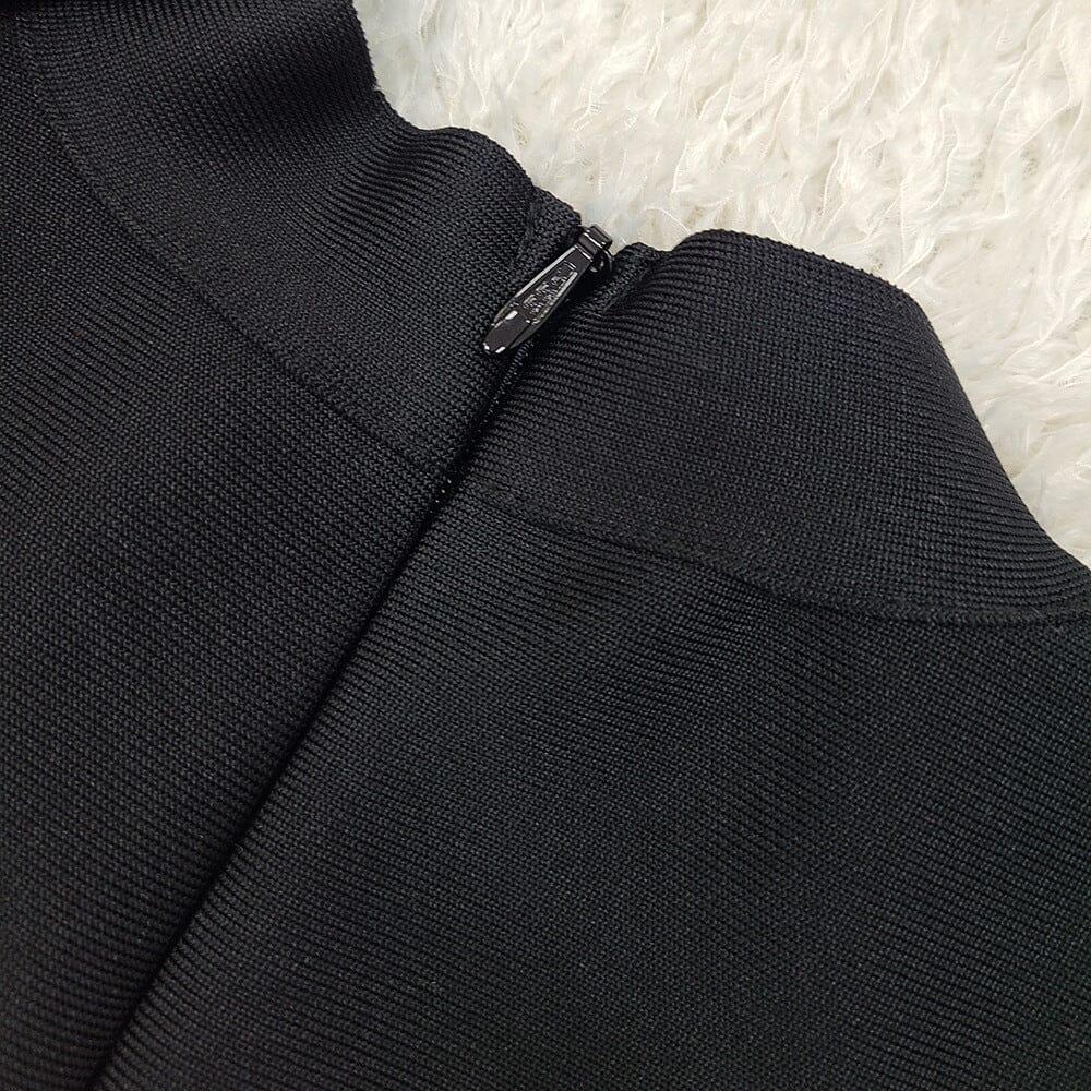 AIIZIE LONG SLEEVE EMBROIDERED MINI DRESS IN BLACK - product image