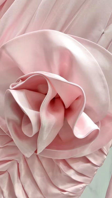 LONG SLEEVE FLOWER MINI DRESS IN PINK