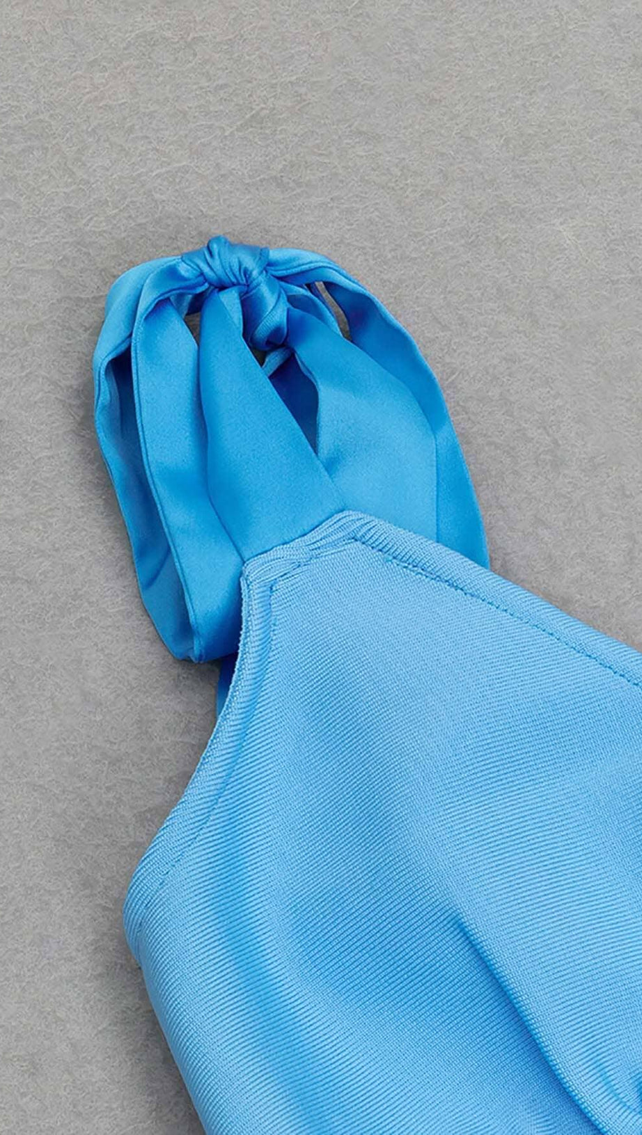 MICRO BUTTON MERMAID MIDI DRESS IN BRIGHT BLUE