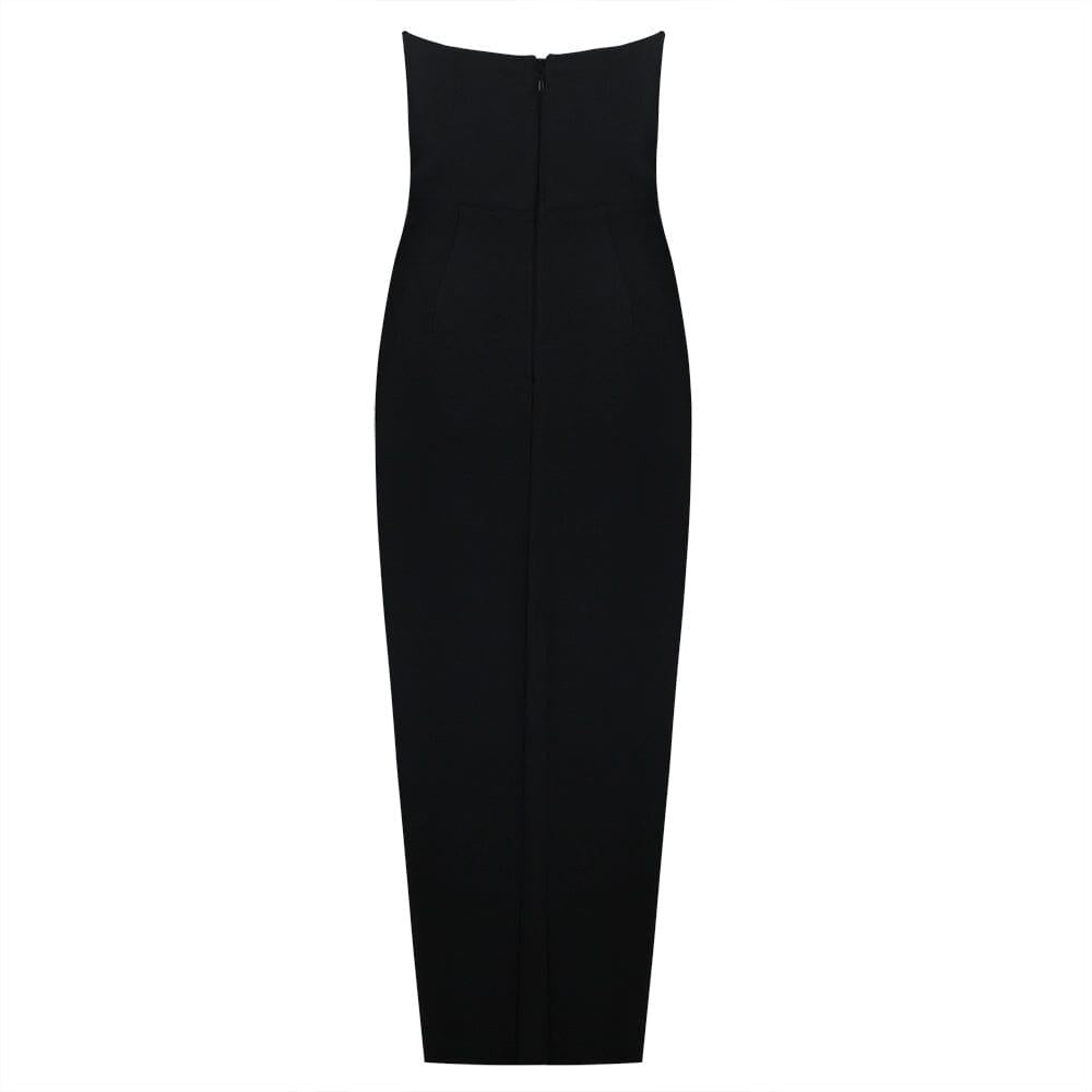 AIIZIE SEQUIN CUT OUT CORSET MIDI DRESS IN BLACK - product image