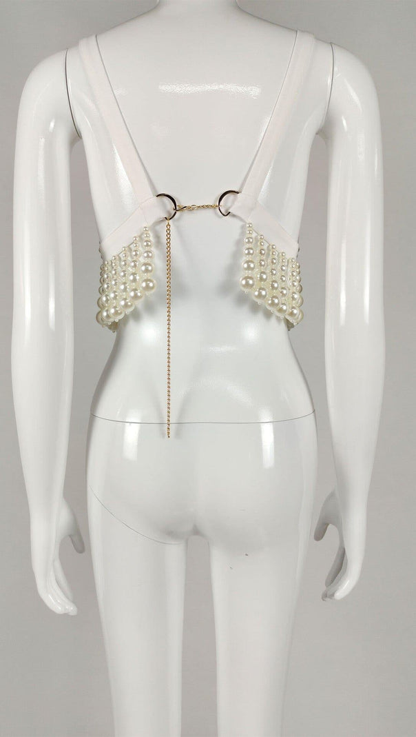 AIIZIE PEARL EMBELLISHED BUSTIER TOP - product image