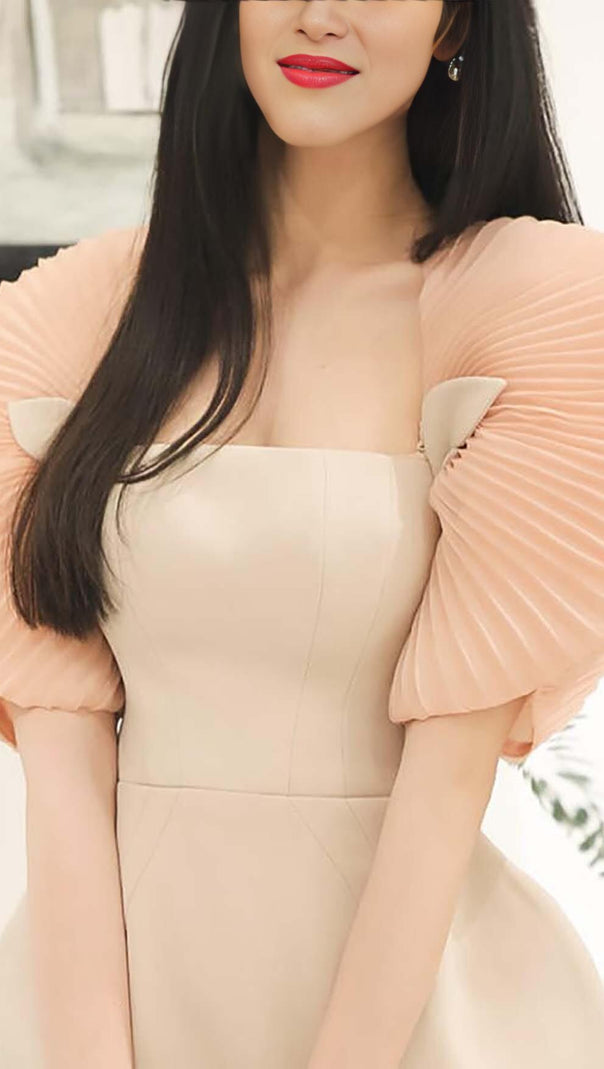 AIIZIE PLEATED SHOULDER MINI DRESS IN PINK - product image