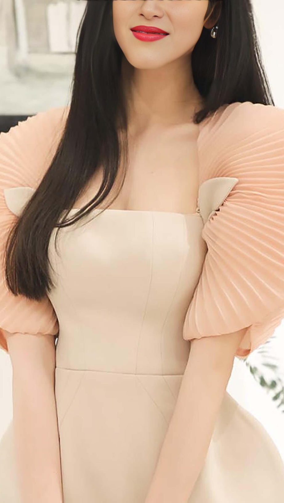 PLEATED SHOULDER MINI DRESS IN PINK
