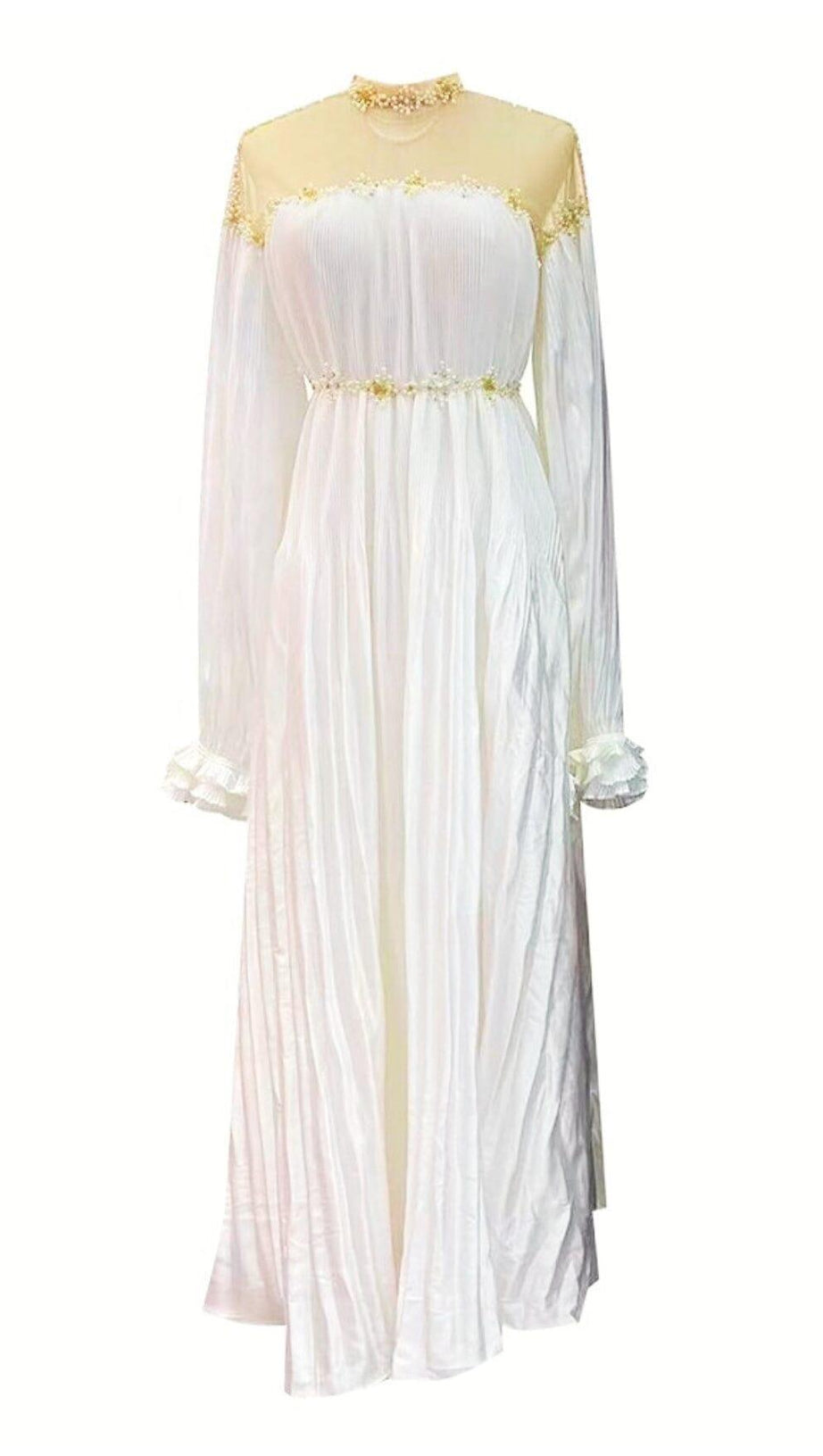 PUFFY SLEEVES WEDDING GOWN IN WHITE