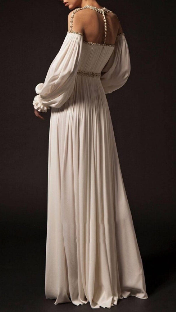 AIIZIE PUFFY SLEEVES WEDDING GOWN IN WHITE - product image