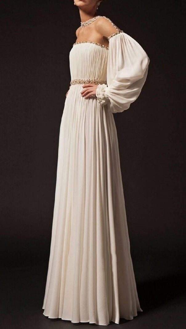 AIIZIE PUFFY SLEEVES WEDDING GOWN IN WHITE - product image