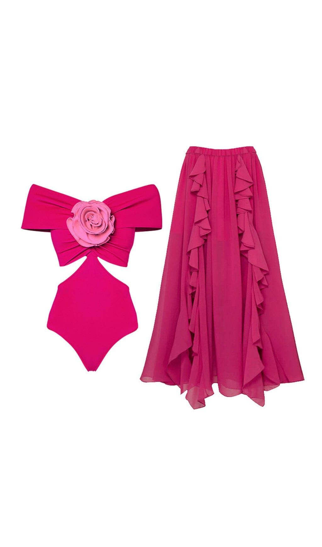 COSTUME DA BAGNO INTERO CON FIORI DI ROSA