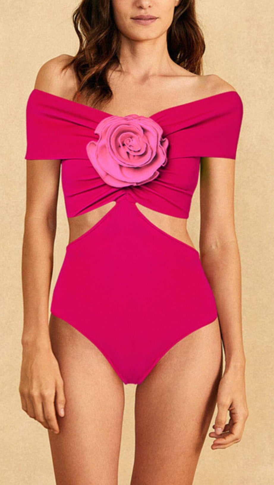 ROSE FLOWER ONE-PIECE SWIMSUIT