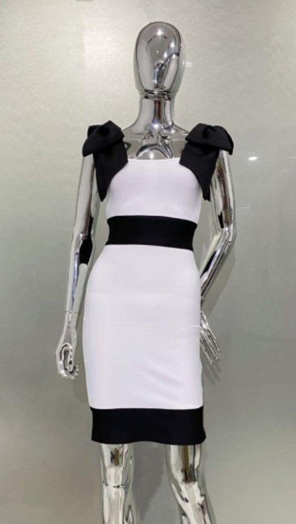 AIIZIE SLEEVELESS SQUARE COLLAR BODYCON BANDAGE MINI DRESS - product image