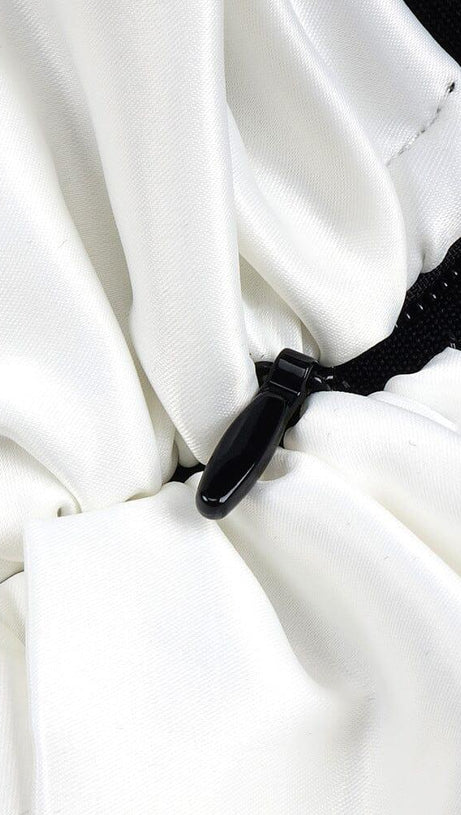 RUFFLED DETAILING SLIT MIDI DRESS IN BLACK