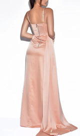 SATIN BACKLESS MINI DRESS IN PINK