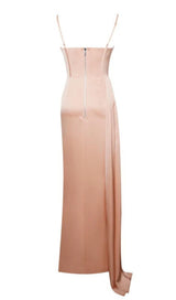 SATIN BACKLESS MINI DRESS IN PINK