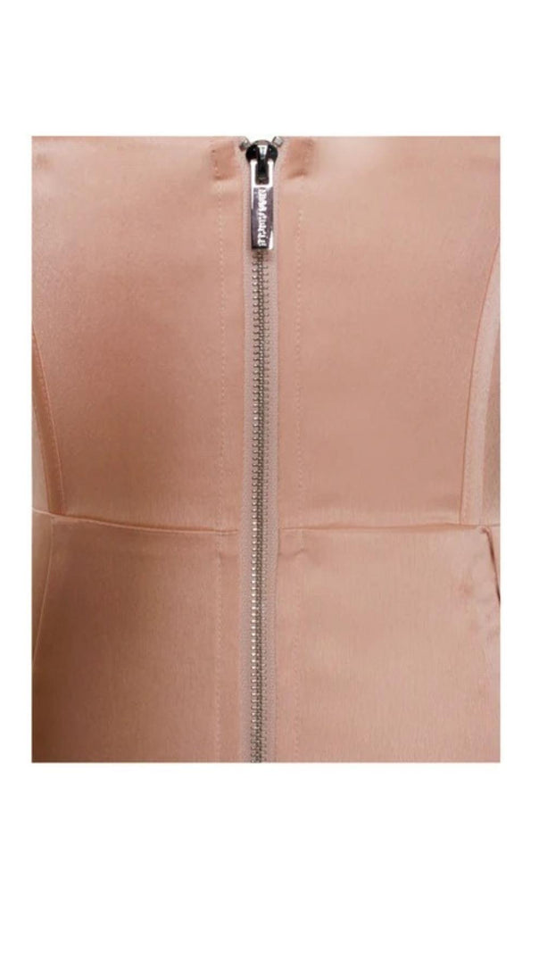 AIIZIE SATIN BACKLESS MINI DRESS IN PINK - product image
