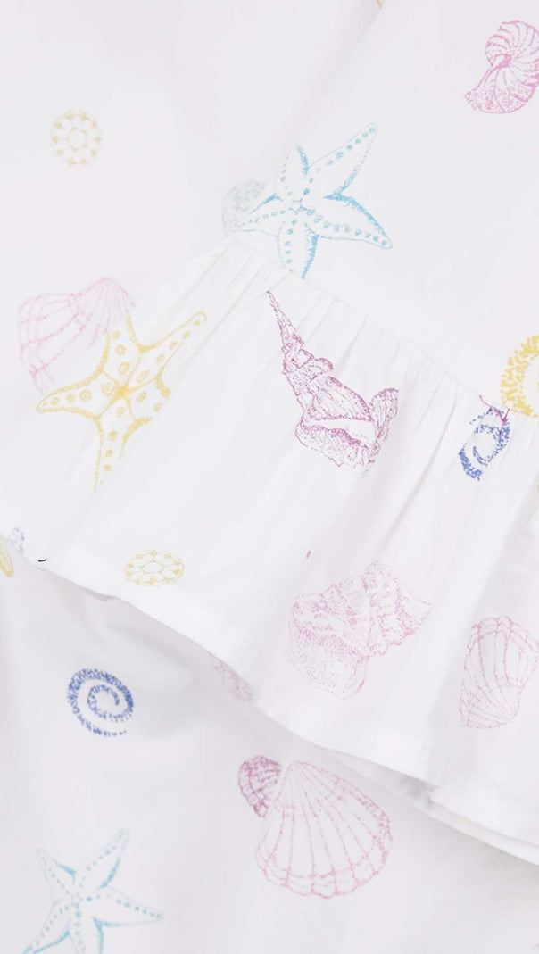 AIIZIE SHELL-PRINT STRAP MIDI DRESS IN WHITE - product image