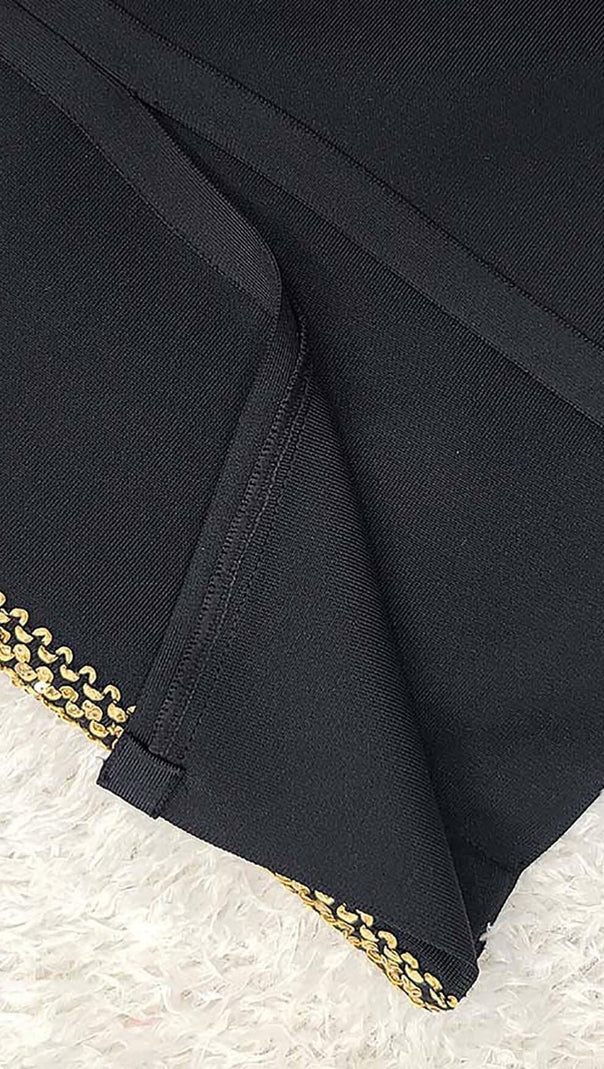AIIZIE SLEEVELESS STRAP BANDAGE MIDI DRESS IN BLACK - product image