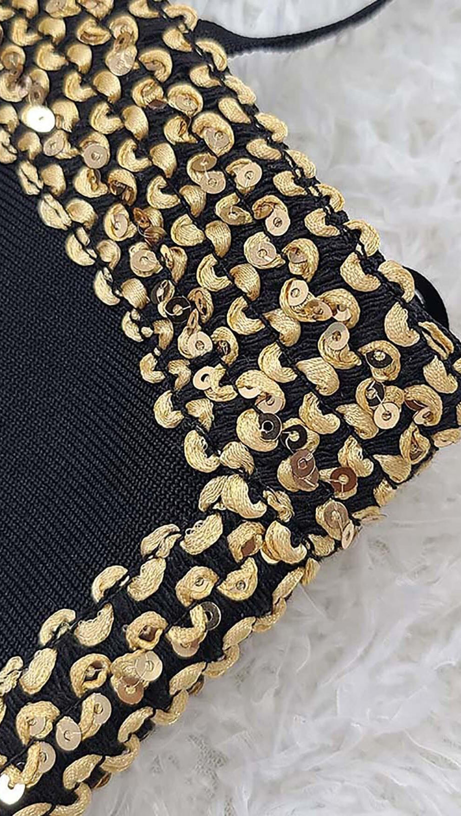 SLEEVELESS STRAP BANDAGE MIDI DRESS IN BLACK