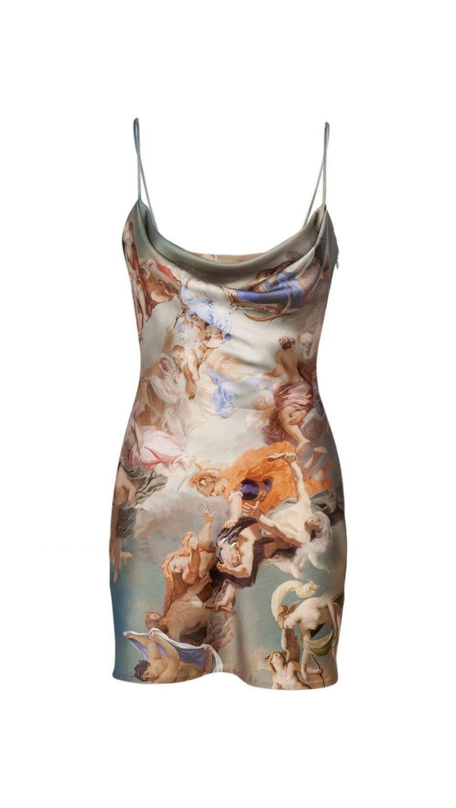 SPAGHETTI PRINTED MINI DRESS