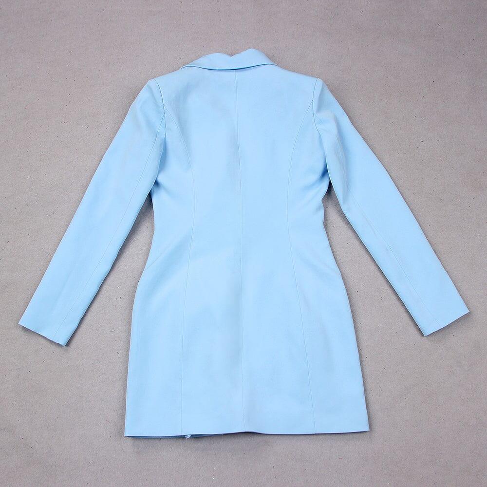 AIIZIE V-NECK BOTTOM JACKET DRESS IN BLUE - product image