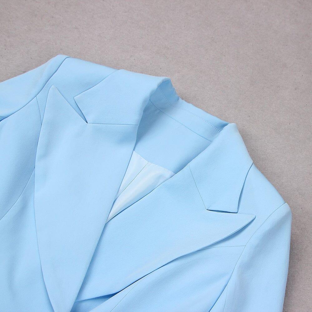 AIIZIE V-NECK BOTTOM JACKET DRESS IN BLUE - product image